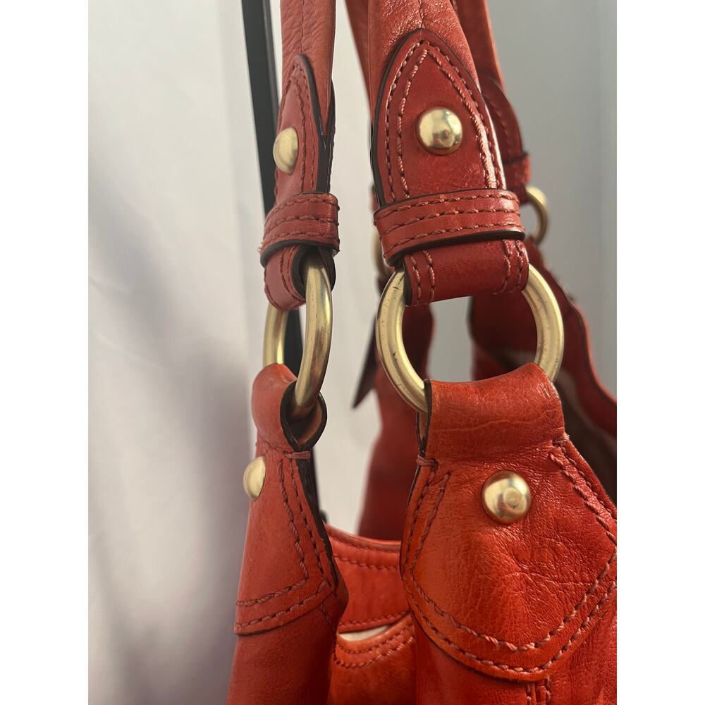 Coach Orange Leather Hobo Bag Large Slouchy Vintage Shoulder Bag - Picture 2 of 9